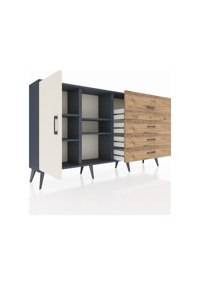 Arges Konsol 4 Raflı 4 Çekmeceli Tek Kapaklı 176x30x99 Antrasit-aytaşı/çam Aytası/atlas Çam - Antrasıt Arges Konsol 4 Raflı 4 Çekmeceli Tek Kapaklı 176x30x99 Antrasit-aytaşı/çam Aytası/atlas Çam - Antrasıt