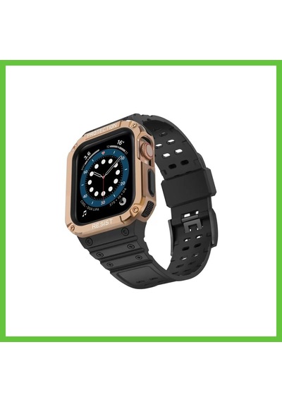 Bezos Watch 42mm Uyumlu Kr401 Silikon Kordon - Siyah-rose Dmc