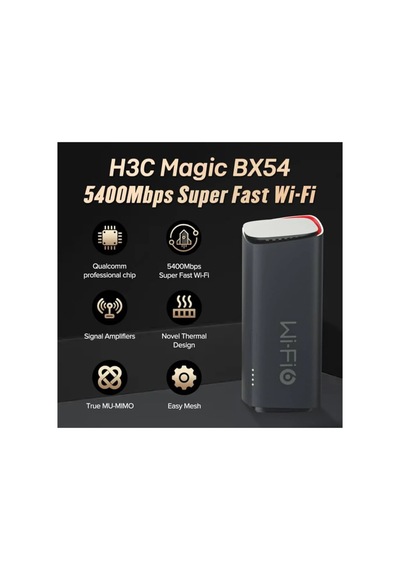H3c Magic Bx54, Tekli Mesh, 5400mbps, Dual Band, Wifi6, 4port Gigabit Lan, Geniş Çekim Alanı, Router