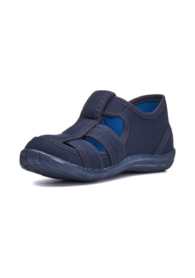 Nstil Günlük Unisex Çocuk Sandalet Esnek Kaymaz Taban Keten Cırtlı Yazlık Ev Okul Kreş Ayakkabı 143 Lacivert