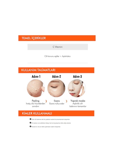 Missha 3 Aşamalı Aydınlatıcı Maske  15 G 3 Step Whitening Mask