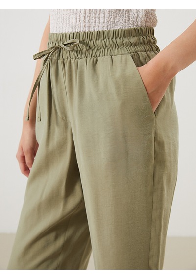 Lcw Comfort Haki Beli Lastikli Modal Karışımlı Kadın Pantolon