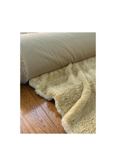 1000 Gr Tavşan Tüyü Peluş Kumaş 50x150 Cm A Kalite, Ultra Yumuşak, Tüy Dökmez Bej Bej