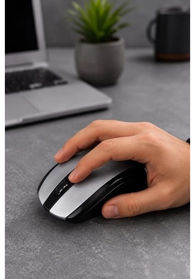 Özel Üretim Cihaz Taşınabilir Fonksiyonel Mouse Optik Kablosuz Fare Tm08 Gümüş