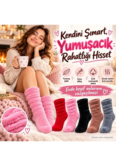 Ren.ga.renk Kadın 3'lü Peluş Bot Çorap Seti Kırmızı Pembe Siyah Yumuşacık Tüylü Büzgülü Rahat Kışlık Ev Çorabı Renk: Çok Renkli Beden: 36-40 Adet: 3 Rengaren Ren.ga.renk Kadın 3'lü Peluş Bot Çorap Seti Kırmızı Pembe Siyah Yumuşacık Tüylü Büzgülü Rahat Kışlık Ev Çorabı Renk: Çok Renkli Beden: 36-40 Adet: 3 Rengaren