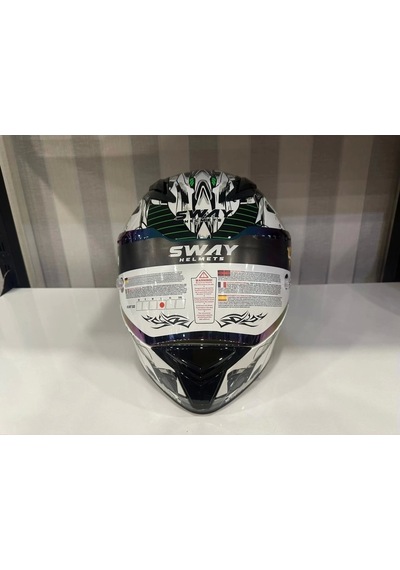 Sway Sw 850 Motosiket Kaskı Beyaz - Yeşil