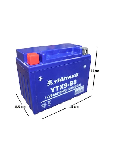 12 V 9 Ah Amper Ytx9 Bs Yiğit Akü Motosiklet Aküsü