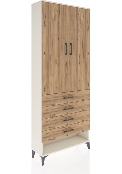 Arges Dolap 3 Raflı 4 Çekmeceli 2 Kapaklı 88x30x221 Aytaşı-çam Aytaşı