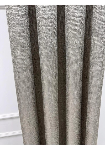Nivemeshome Nevra V-5309 Toprak 1/3 Sık Pileli Fon Perde Apm