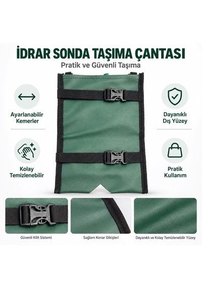 Idrar Ve Drenaj Torbası Taşıma Çantası Ayarlanabilir Kemerli, Su Geçirmez, Bacağa Sabitlenen Model