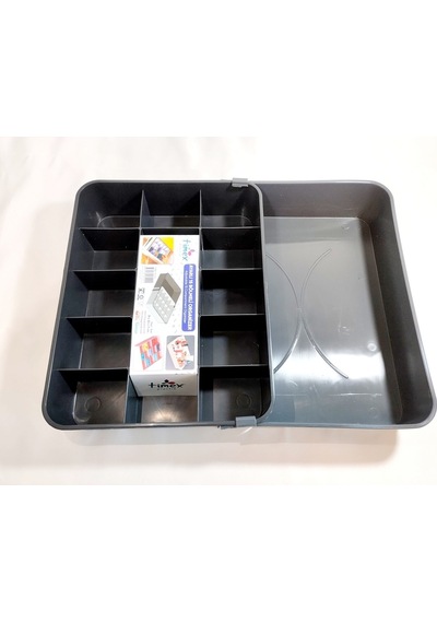 15 Bölmeli Ayarlanabilir Çekmece İçi Organizer Düzenleyici Kutu Plastik 32 X 23 Siyah Diğer