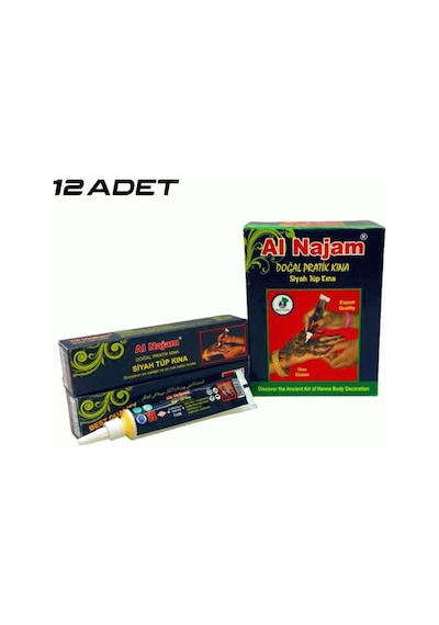 12 Adet Al Najam Siyah Tüp Kına 30gr "