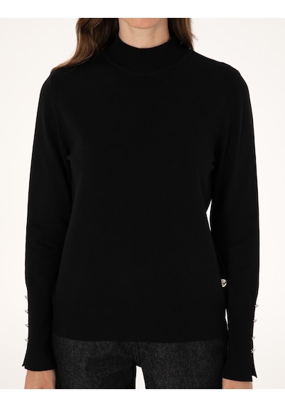 Pierre Cardin Siyah Slim Fit Yarım Balıkçı Basic Kazak 50310887-vr046