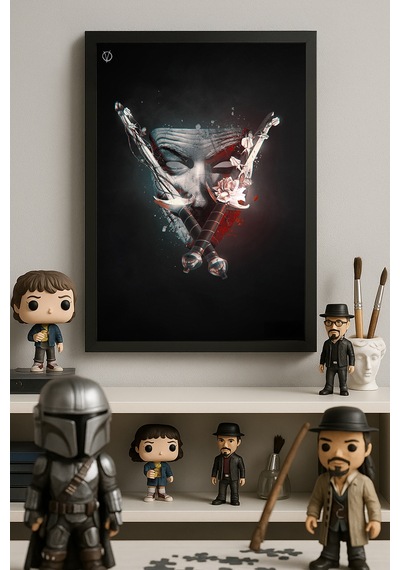 V For Vendetta Siyah Ahşap Çerçeveli Poster, Film Duvar Tablosu