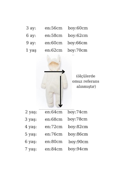 Xmlbayiciniz X İpek Atlas Erkek Kız Bebek Çocuk Kışlık Tavşan Peluş Tulum Çok Renkli