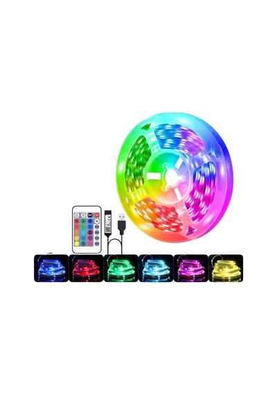 Zenvia Rgb Şerit Led 10 Metre Led Işık Kumanda İle Kontrol Rgb Znv2026