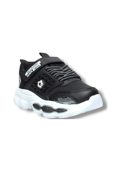 Alessio 019-26 Cilt Anatomik Filet Çocuk Sneaker Siyah Beyaz 31-35 Siyah