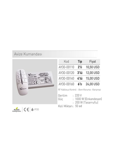 Ack Marka Üçlü Avize Kumandası 413962515