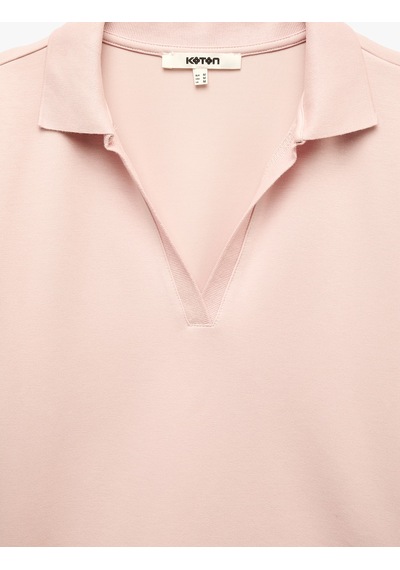 Koton Regular Fit Kısa Kollu Polo Yaka Tişört Pembe 7wak50070ek Gül