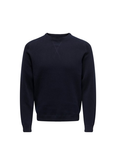 Only & Sons Onspın Reg 12 Solıd Crew Knıt Erkek Lacivert Kazak - 22027590 Lacivert
