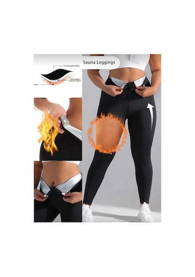 Fit Women Yüksek Bel 3 Kademeli Agraflı Termal Tayt Siyah