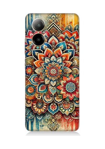 Realme 12 Lite Uyumlu Mistik Mandala Deseni Ruhu Desenli Silikon Kılıf Çok Renkli