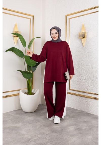 Hira Life Fashion Kadın Efsa Bordo Bisiklet Yaka Yanı Şeritli Ve Pantolon Cepli Alt-üst İkili Takım Bordo Bordo Hira Life Fashion Kadın Efsa Bordo Bisiklet Yaka Yanı Şeritli Ve Pantolon Cepli Alt-üst İkili Takım Bordo Bordo