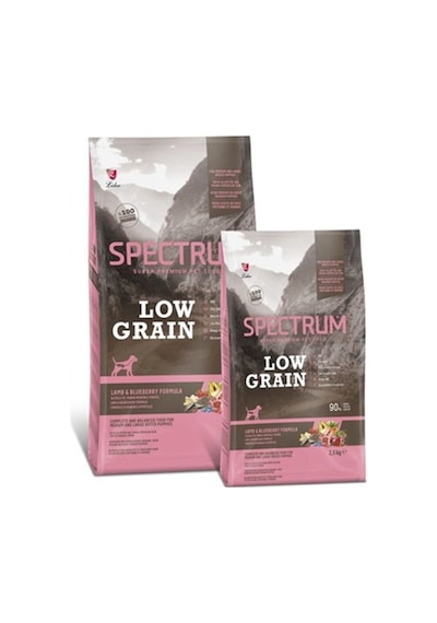 Spectrum Low Grain Kuzu Etli ve Yaban Mersinli Orta ve Büyük Irk Yavru Köpek Maması 12 KG