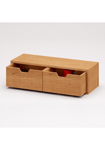 Desna Tek Katlı İki Çekmeceli Mini Dolap 34 Cm Uzunluk X 12.1 Cm Genişlik X 9.6 Cm Woodsaka Doğal Ahşap