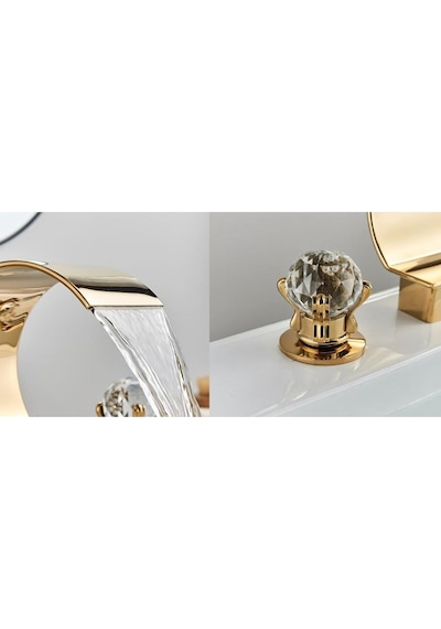 Banyo Lavabo Küvet Jakuzi Bataryası Ankastre Gold Altın Dore Yeni Şelale