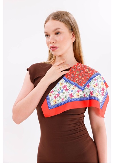 Tarzını Seç Kırmızı Rüya Model Fular Estascarf 48 X 48 Cm