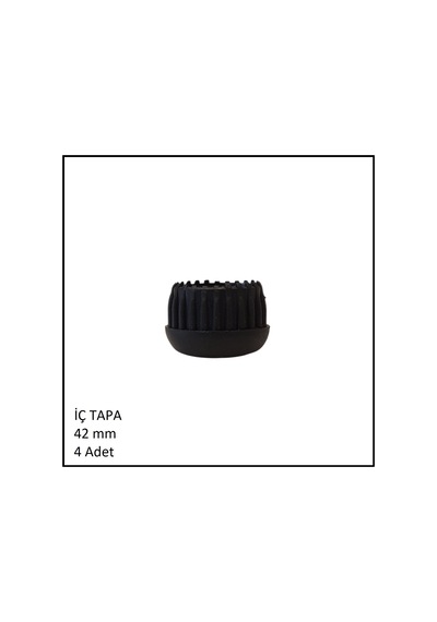 Plastik İç Tapa, Yuvarlak, 42 Mm 4 Adet Siyah