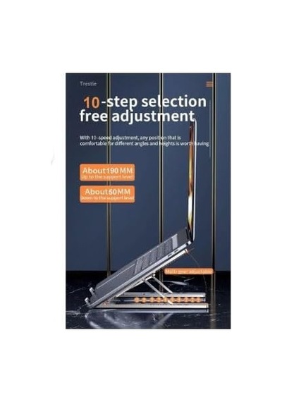 En Büyük Boy Alüminyum Katlanabilir Kademeli Laptop Bilgisayar Notebook Mac Standı, Ergonomik Notebo