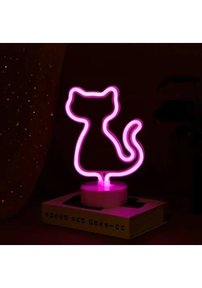Hubrendy Emin Neon Kedi Masa Gece Lambası Pembe Işık 16022316