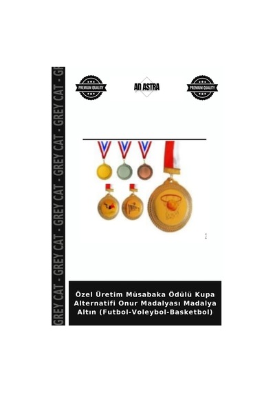 Grey Cat Özel Üretim Müsabaka Ödülü Kupa Alternatifi Onur Madalyası Madalya Altın Futbol-voleybol-basketbol