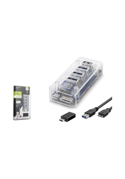 İetop U336 Usb Type-c 3.1 Gen1 Hub 4 Port 5 Gbps Şeffaf