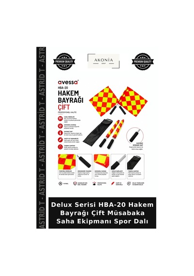 Delux Serisi Hba-20 Hakem Bayrağı Çift Müsabaka Saha Ekipmanı Spor Dalı Belirtilmemiş