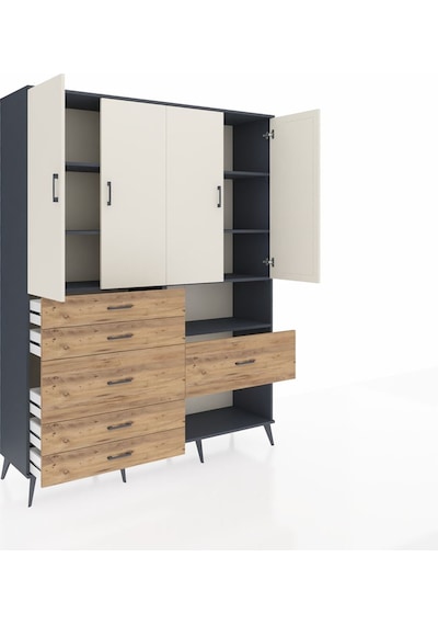 Hyperion Gardrop 7 Raflı 6 Çekmeceli 4 Kapaklı 176x44x221 Antrasit-aytaşı/çam Aytaşı/çam Hyperion Gardrop 7 Raflı 6 Çekmeceli 4 Kapaklı 176x44x221 Antrasit-aytaşı/çam Aytaşı/çam