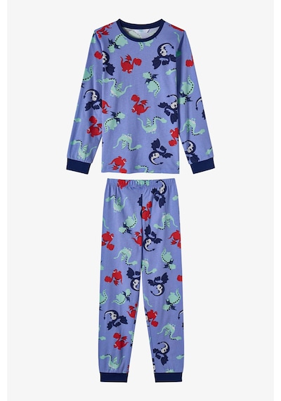 Penti Erkek Çocuk Lila Dragon Repeat Pamuklu Uzun Kollu Pijama Takımı