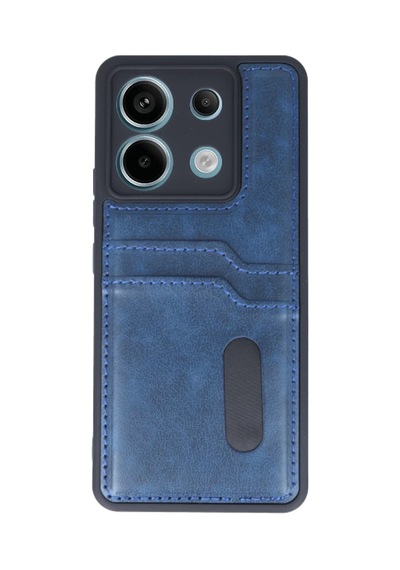 Xiaomi Redmi Note 13 Pro 4g Kılıf Sara Kartvizitli Deri Kılıf - Lacivert -