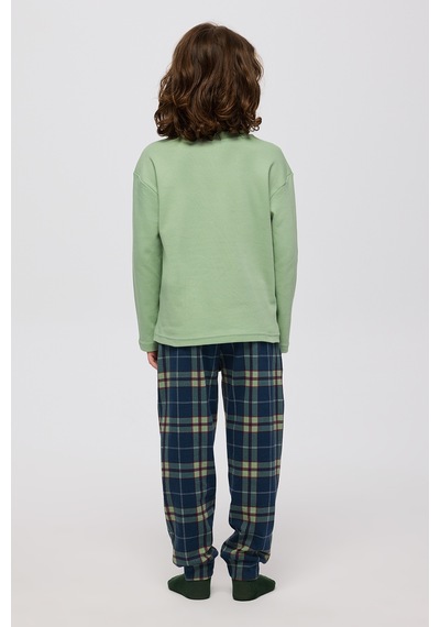 Panço Erkek Çocuk Pijama Takım Yeşil