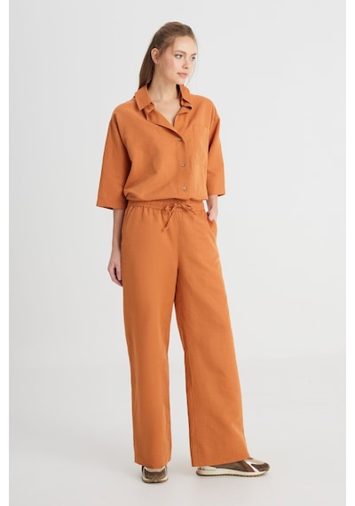 Wrangler Loose Fit Rahat Kesim Normal Bel Geniş Paça Kahverengi Pantolon W241596220 Kahverengi