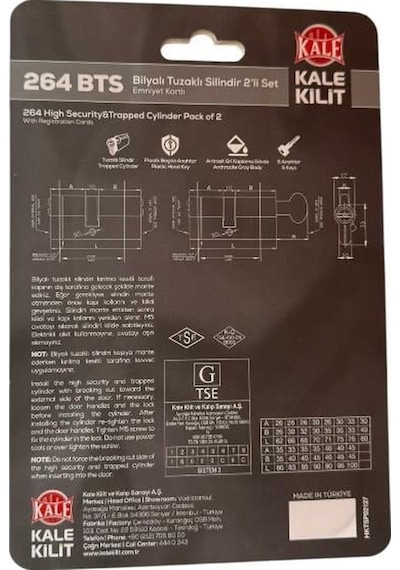 Kale 264 Bts Bilyalı Tuzaklı Antrasit Silindir 2 Li Set-382