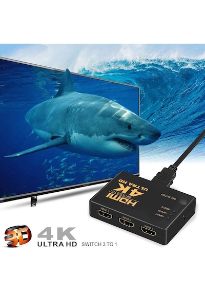 Lunatic 7032 Hdmi Switch 3 Port Çoklayıcı Kumandalı Hdmı 3 Giriş 1 Çıkış 4k 2k 3 Port 3 1 Hdmı Ultra