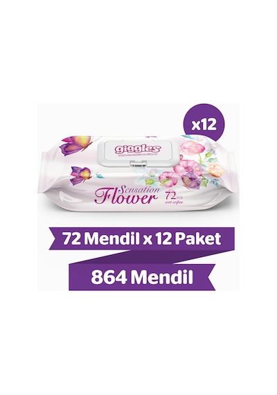 Giggles Sensation Flower Islak Havlu 12 X 72'Li
