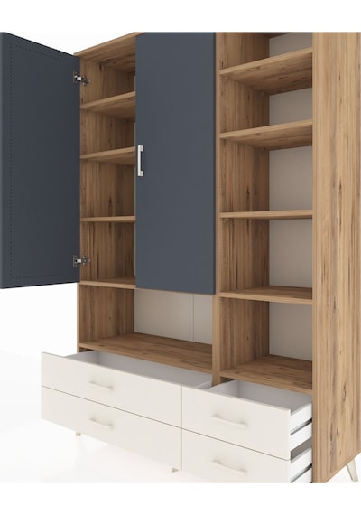 Hyperion Dolap 10 Raflı 4 Çekmeceli 2 Kapaklı 132x44x195 Çam-antrasit/aytaşı Antrasıt/aytası Hyperion Dolap 10 Raflı 4 Çekmeceli 2 Kapaklı 132x44x195 Çam-antrasit/aytaşı Antrasıt/aytası