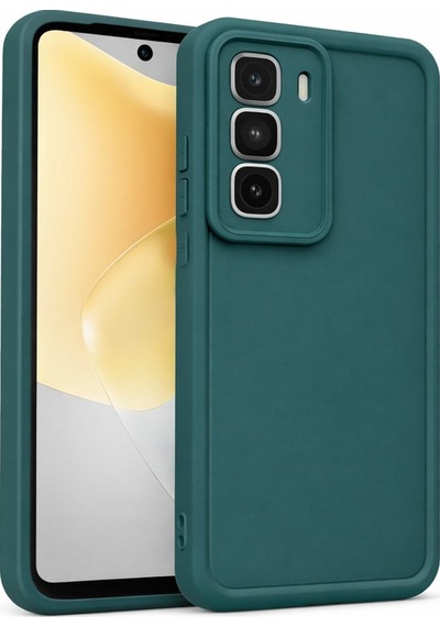 Infinix Hot 50 Pro Uyumlu Kamera Çıkıntılı Mat Silikon Telefon Kılıfı Yeşil