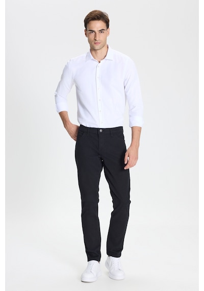 George Henry Pamuklu Slim Fit Dar Kesim 5 Cepli Esnek Chino Pantolon Siyah