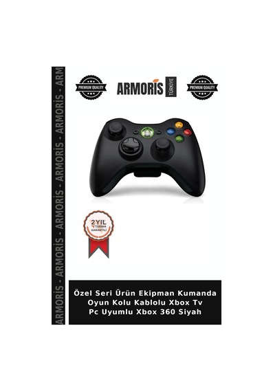 Özel Seri Ürün Ekipman Kumanda Oyun Kolu Kablolu Xbox Tv Pc Uyumlu Xbox 360 Siyah
