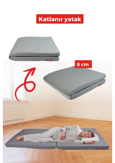 Xpermate Katlanır Yatak Yer Yatag I 80x180x8 Gri 2yktlnr